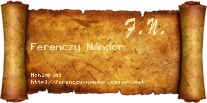 Ferenczy Nándor névjegykártya